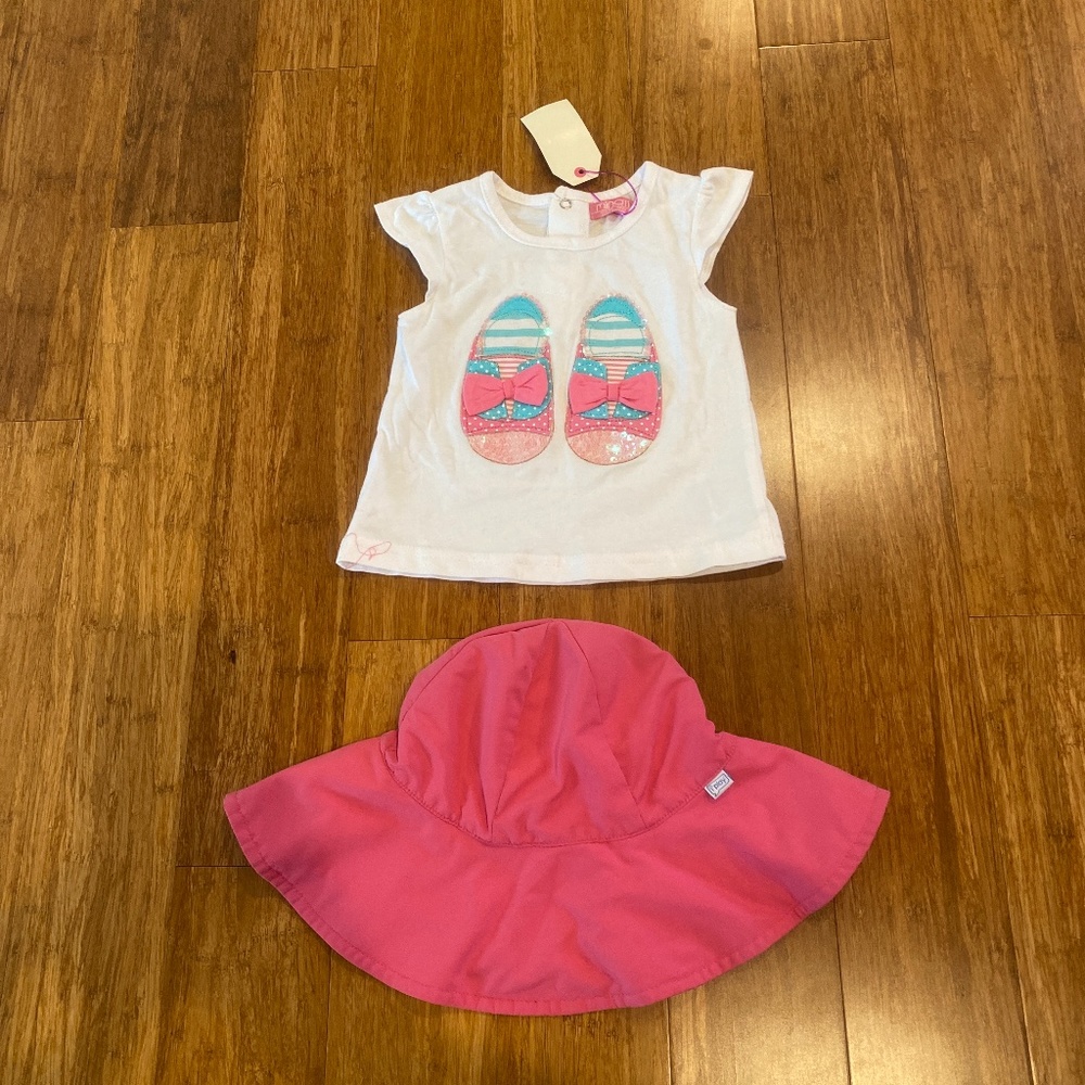 NEW Minoti girls top and summer hat bundle